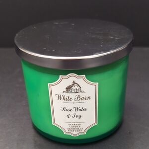 NWOT,Bath & Body Works White Barn Rose Water & Ivy 3 Wick Candle.